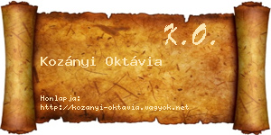 Kozányi Oktávia névjegykártya